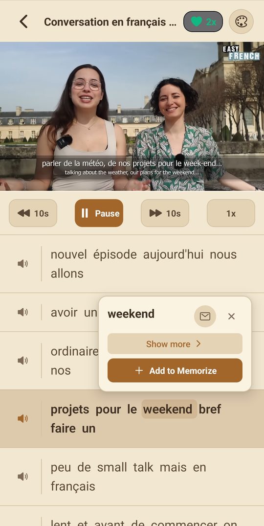 Synced transcript